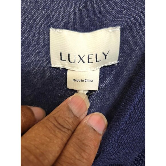 Luxely Women's Navy Blue Swimming Cover Dress Spaghetti Straps Lightweight & Bre - Picture 6 of 7